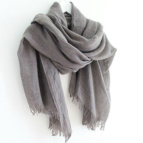 European Style Leisure Simple Pure Color Fringe Scarf