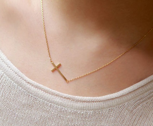 Beautiful Gold Cross Pendant Necklace