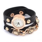 Gold Tone Rivets Chunky Chain Links Bracelet Watch