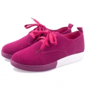 Sweet Leisure Lace-up Front Candy Color Shoes