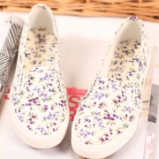 Floral Print Flat Slip On Canvas Sneaker Loafer 