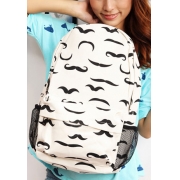 Cute Lovely  Mustache Print Canvas Backpack