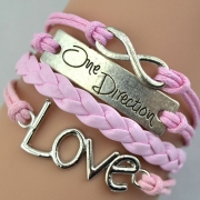 One Direction Love Pendant Layered Candy Color Bracelet