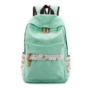Sweet Contrast Color Floral Print Travel School Bag Backpack