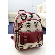 European Style Cute Leisure Owl Print Backpack