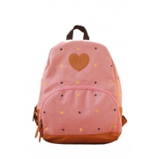 Sweet Cute Star Heart Embroidered  Canvas  Backpack
