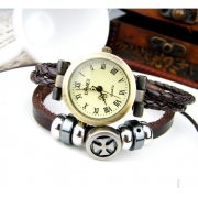 Retro Vintage Hand Rope Cross Mutiple leather Watch 