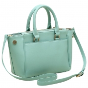 Solid Color Double Handle Tote Handbag Cross Body Shoulder Bag