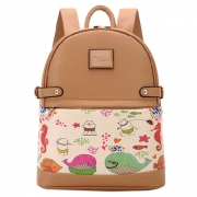 Fashion Cartoon Floral Print Backpack Travel Bag