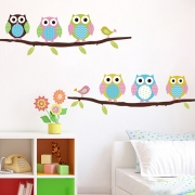 Cute Owl DIY Removable Cartoon Wall Stickers for Kids Room