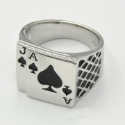 Creative Playing Cards Alloy Men's Ring