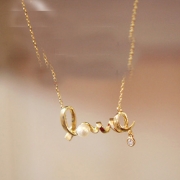 Fashion Gold/Silver-tone LOVE Pendant Necklace