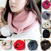 Fashion Solid Color Knit Infinity Scarf