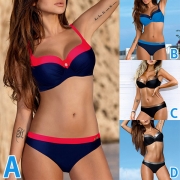 Sexy Contrast Color Bikini Set