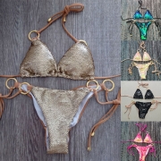Sexy Bling Bling Sequined Halter Bikini Set