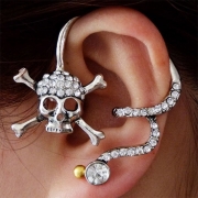 Punk Style Skull Rhinestone Earrings