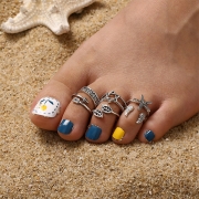 Bohemia Style Six-piece Feet Ring Set