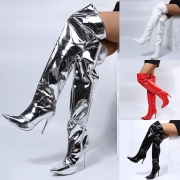 Fashion Pointed-toe Side-zipper Over-the-knee High-heeled Boots