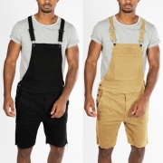 Vintage Frayed Patch Pockets Overalls for Men