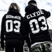 Fashion BONNIE/CLYDE Pattern Hooded Sweatshirt for Lover