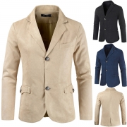 Fashion Notch Lapel Long Sleeve Buttoned Blazer for Men