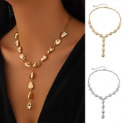 Elegant Irregular Waterdrop Pendant Necklace