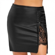 Fashion Lace Spliced High-rise Mini Skirt
