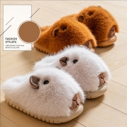 Cute Warm Kabi Barak Shape Plush Slippers