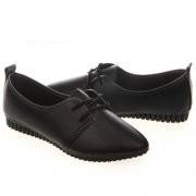 Fashion Round Toe Flat Heel Lace-up Casual Shoes