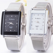Fashion Stainless Steel Watch Band Rectangle Dial Quartz Watches