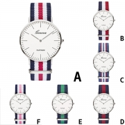 Fashion Nylon Watch Band Round Dial Men's Quartz Watches