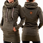 Fashion Solid Color Long Sleeve Slim Fit Long Hoodies