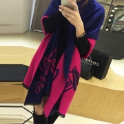 Fashion Contrast Color Printed Shawl Scarf