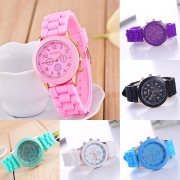 Fashion Silicone Watch Band Hollow Out Round Dial Quartz Watch