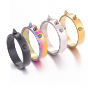 Retro Punk Style Pointed Rivet Ring