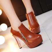 Fashion Round Toe Super High-heel Platform Ankle Boots Booties