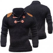 British Style Long Sleeve Stand Collar Men's Knit Tops