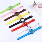 Fashion Silicone Watch Band Round Dial Jelly Watches