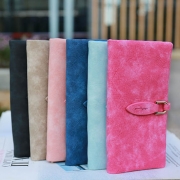 Fashion Simple Multifunctional Solid Color Leaf Hasp Long Wallet 