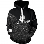 Fashion 3D Outer Space Printed Long Sleeve Men's Hoodie