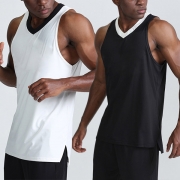 Fashion Solid Color Irregular Hem Men's Tank Top