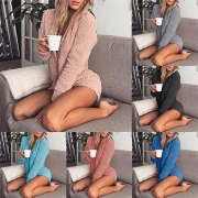 Fashion Solid Color Long Sleeve Hooded Home-wear Romper