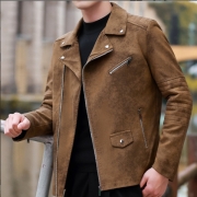 Fashion Solid Color Long Sleeve Oblique Zipper Men's Jacket