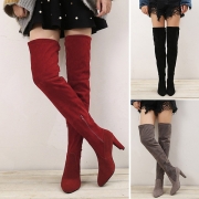 Fashion Thick High-heeled Side-zipper Over-the-knee Boots