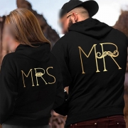 Fashion Letters Printed Long Sleeve Couple Hoodies