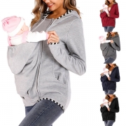 Chic Style Long Sleeve Hooded Multifunctional Kangaroo Sweatshirt