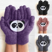 Cute Cartoon Panda Pattern Knit Gloves