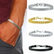 Simple Style Stainless Steel Man's Bracelet