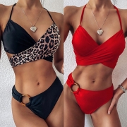 Sexy Low-waist Crossover Bikini Set