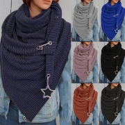 Fashion Solid Color Irregular Hem Scarf
